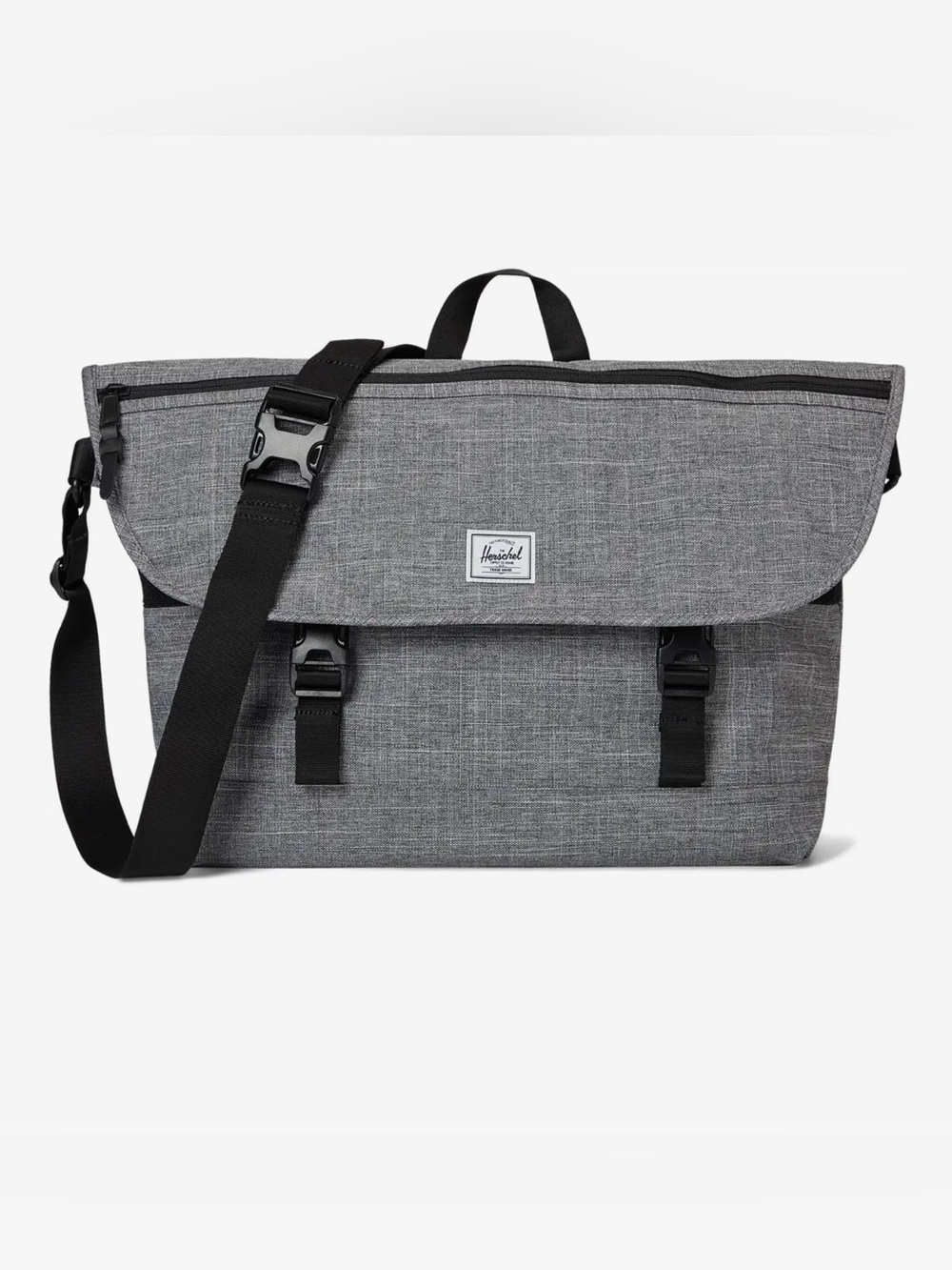 Gray “raven crosshatch” Herschel Cove Messenger Bag